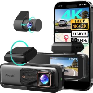 Botslab G980H Pro Dual Dash Cam 4K Dash Cam Front and Rear, 170° Ultra Wide 4K+2K Dashcam with ADAS, Night Vision, 24/7 Parking Mode, IMX415 STARVIS Sensor, WDR, 5.8GHz WiFi, Built-in GPS, Loop Recording